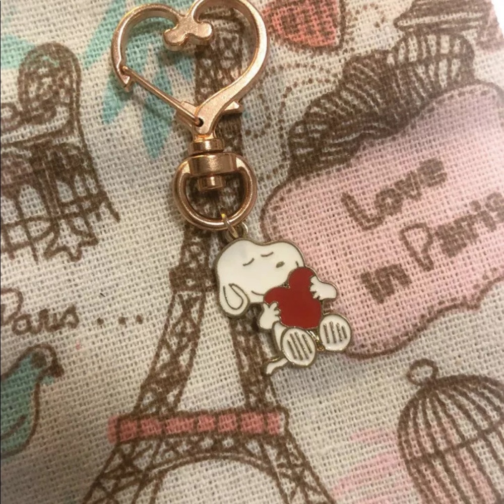 Snoopy keychain heart handmade rose gold - Picture 1 of 3